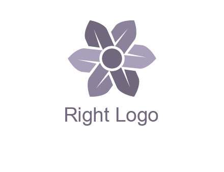 flower made of abstract leaves logo