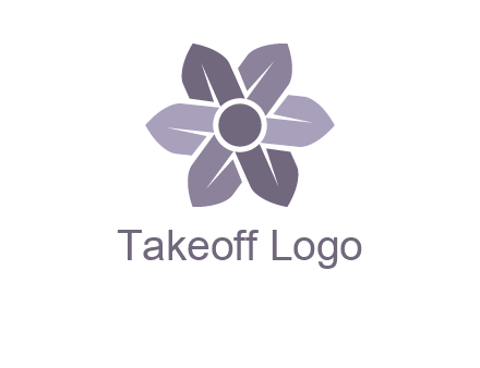 flower made of abstract leaves logo