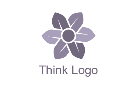 flower made of abstract leaves logo