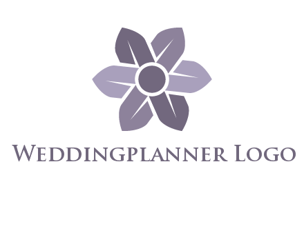flower made of abstract leaves logo