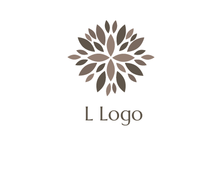 abstract leaves are creating flower logo