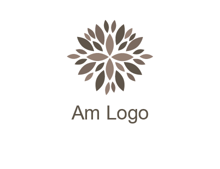 abstract leaves are creating flower logo