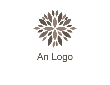 abstract leaves are creating flower logo