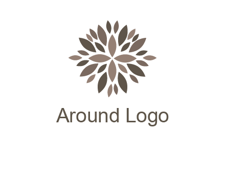 abstract leaves are creating flower logo