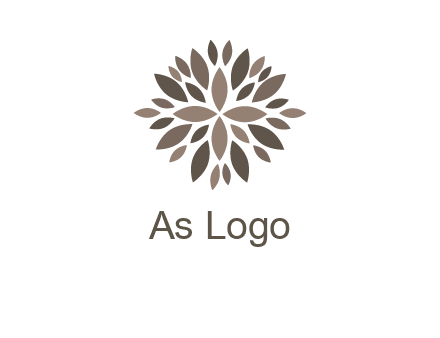 abstract leaves are creating flower logo