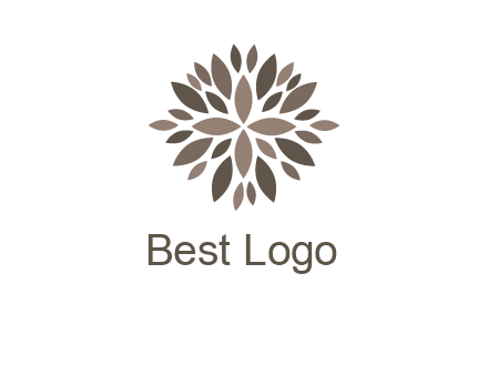 abstract leaves are creating flower logo