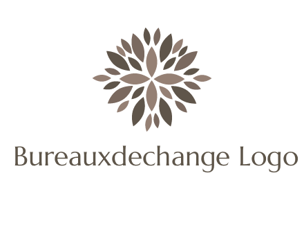 abstract leaves are creating flower logo