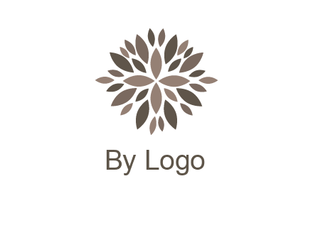 abstract leaves are creating flower logo