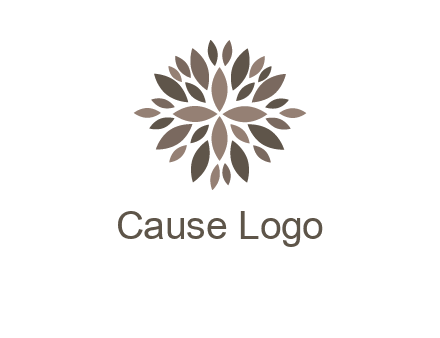 abstract leaves are creating flower logo