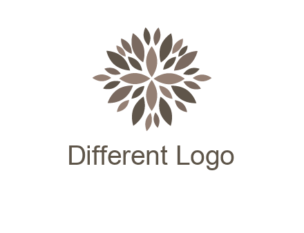 abstract leaves are creating flower logo