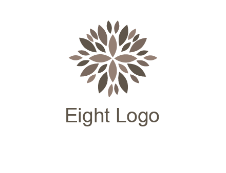 abstract leaves are creating flower logo