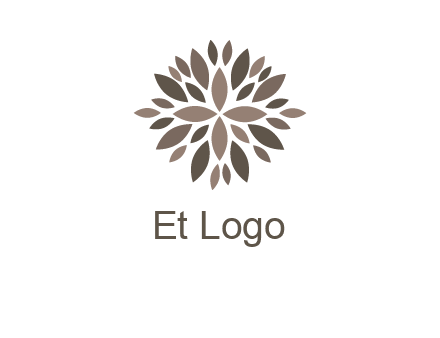 abstract leaves are creating flower logo