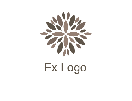 abstract leaves are creating flower logo