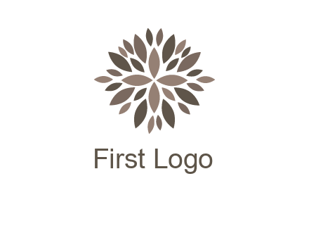 abstract leaves are creating flower logo