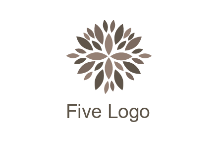 abstract leaves are creating flower logo