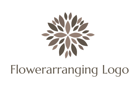 abstract leaves are creating flower logo
