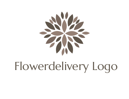 abstract leaves are creating flower logo
