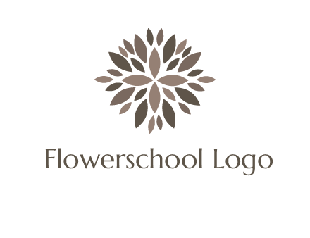 abstract leaves are creating flower logo