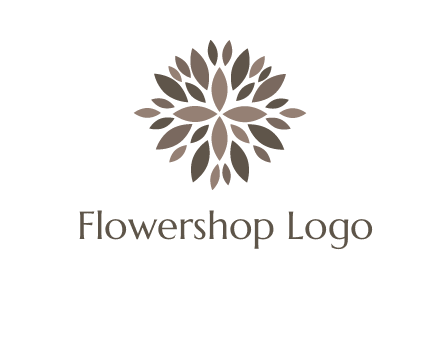 abstract leaves are creating flower logo