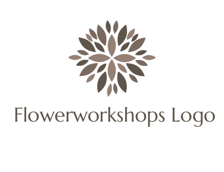 abstract leaves are creating flower logo