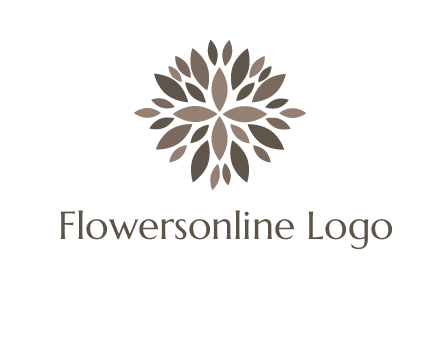 abstract leaves are creating flower logo