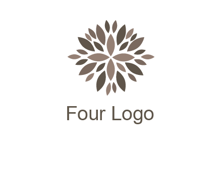 abstract leaves are creating flower logo