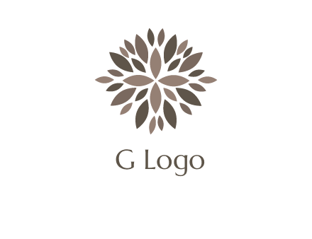 abstract leaves are creating flower logo