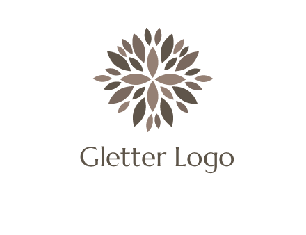abstract leaves are creating flower logo
