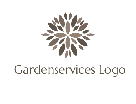 abstract leaves are creating flower logo