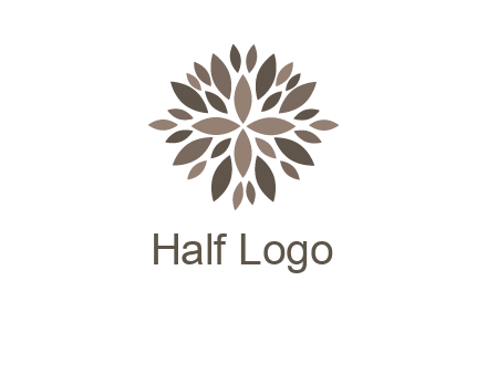abstract leaves are creating flower logo