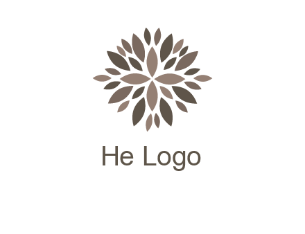 abstract leaves are creating flower logo