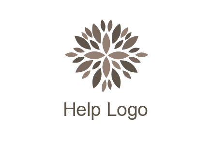 abstract leaves are creating flower logo