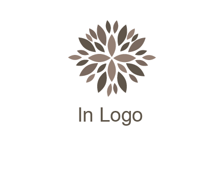abstract leaves are creating flower logo