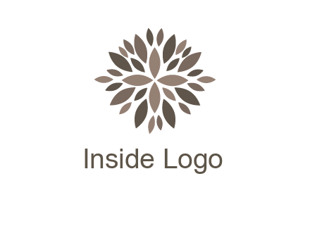 abstract leaves are creating flower logo