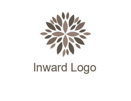abstract leaves are creating flower logo