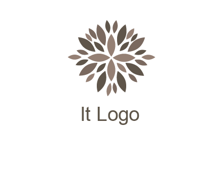 abstract leaves are creating flower logo