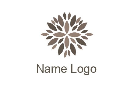 abstract leaves are creating flower logo