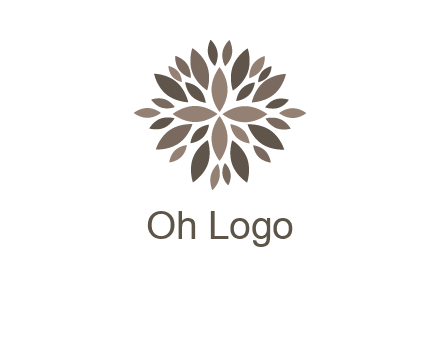 abstract leaves are creating flower logo