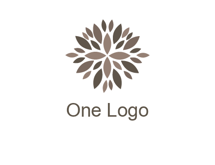 abstract leaves are creating flower logo