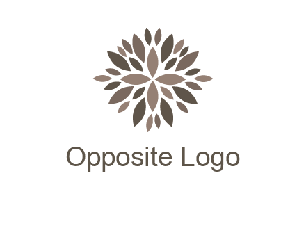 abstract leaves are creating flower logo