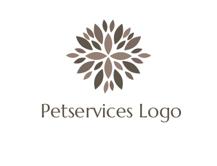abstract leaves are creating flower logo
