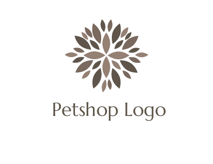 abstract leaves are creating flower logo