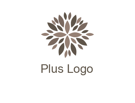 abstract leaves are creating flower logo