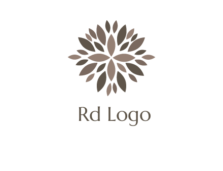 abstract leaves are creating flower logo