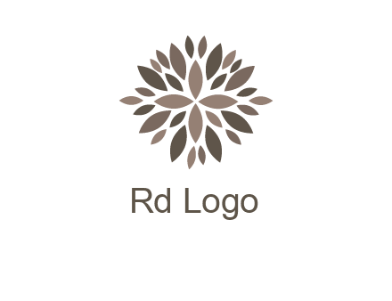 abstract leaves are creating flower logo