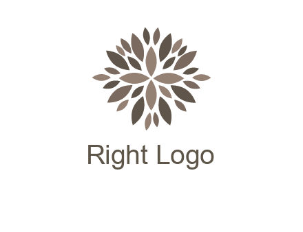 abstract leaves are creating flower logo