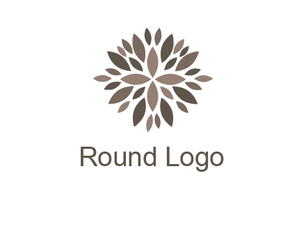 abstract leaves are creating flower logo