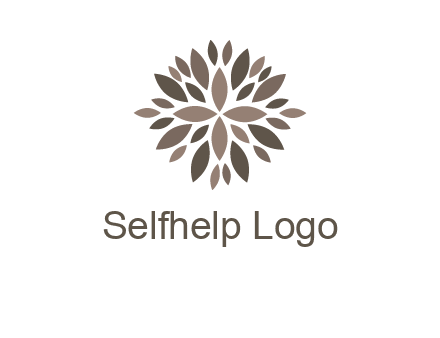 abstract leaves are creating flower logo
