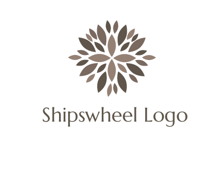 abstract leaves are creating flower logo