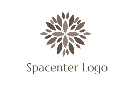 abstract leaves are creating flower logo